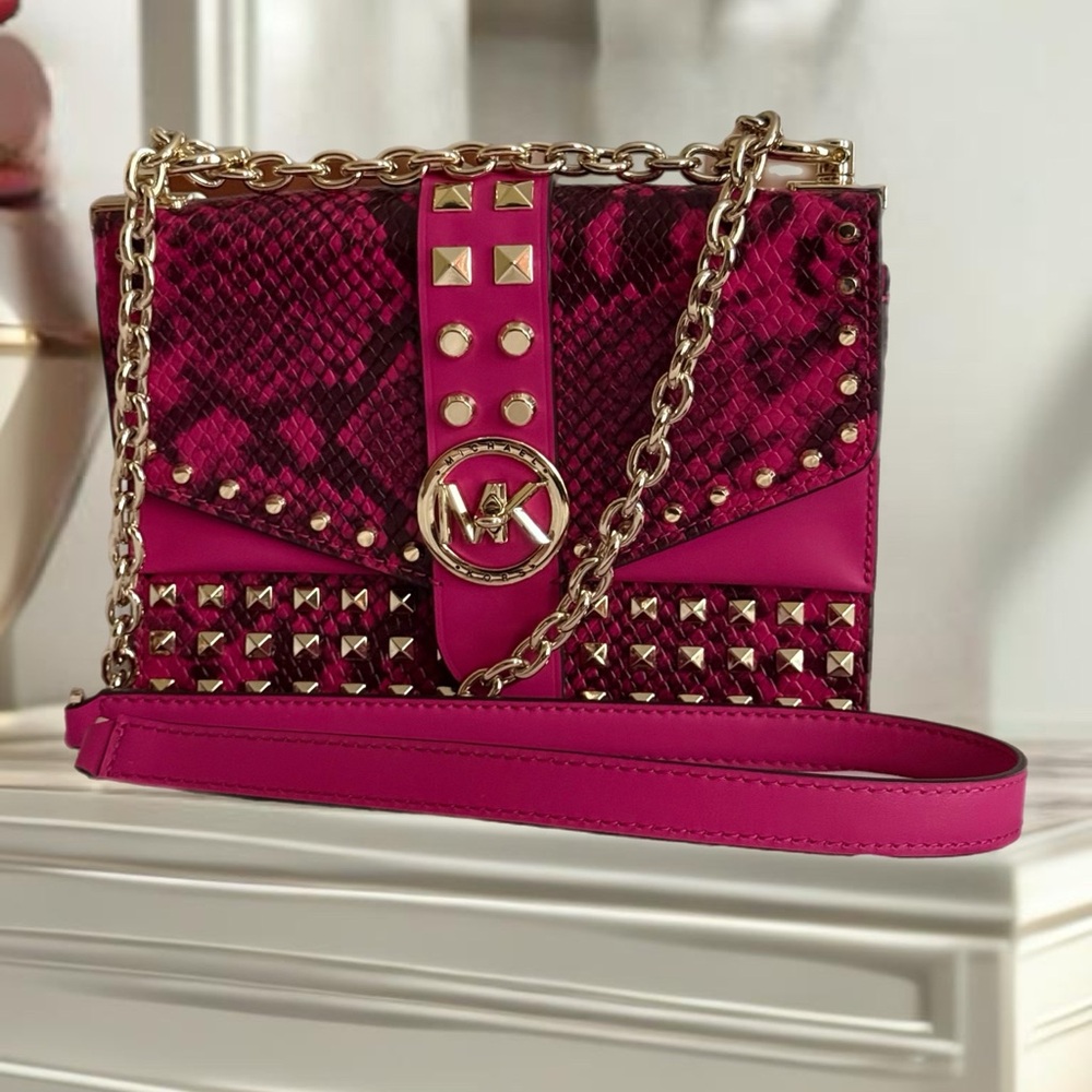 Michael Kors Snake Embossed Leather Crossbody Bag